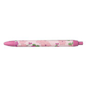   floreel in zacht roze en violet zwarte inkt pen (Voorkant)