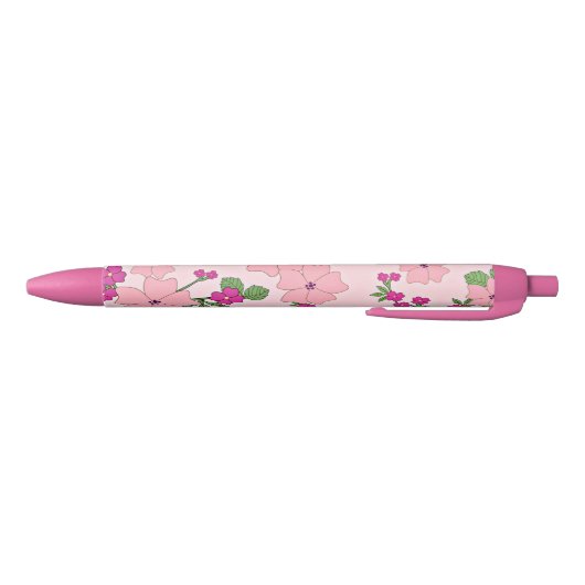   floreel in zacht roze en violet zwarte inkt pen (Bodem)