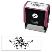 floreel met kunstsilhouet ontworpen  zelfinktende stempel (In situ)