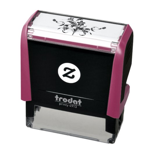 floreel met kunstsilhouet ontworpen  zelfinktende stempel (Product)