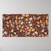 floreel naadloos patroon met herfstbladeren poster (Voorkant)