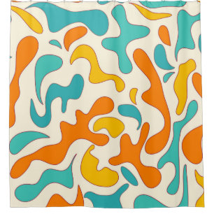 floreel naadloos patroon met retro wervelkolom douchegordijn