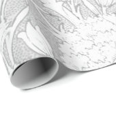 floreel patroon elegant zilver cadeaupapier (Rol Hoek)