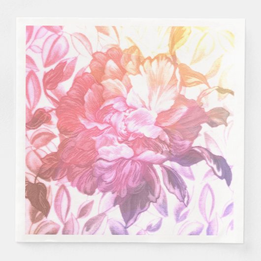 floreel patroon, liefde natuur, roze servet (Voorkant)