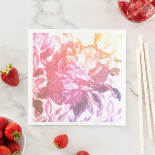 floreel patroon, liefde natuur, roze servet