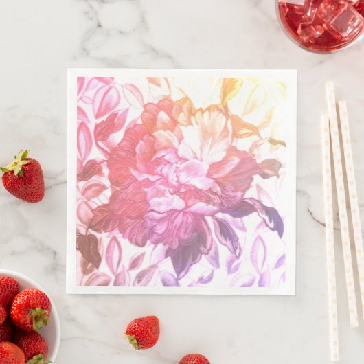 floreel patroon, liefde natuur, roze servet (Insitu)