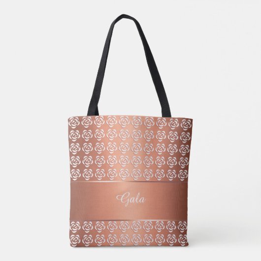 floreel patroon. monogram tote bag (Achterkant)