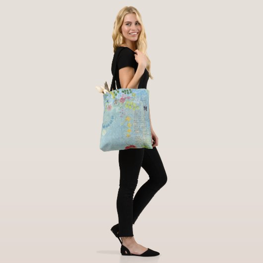  floreel patroon tote bag (Op model)
