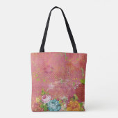  floreel patroon tote bag (Achterkant)