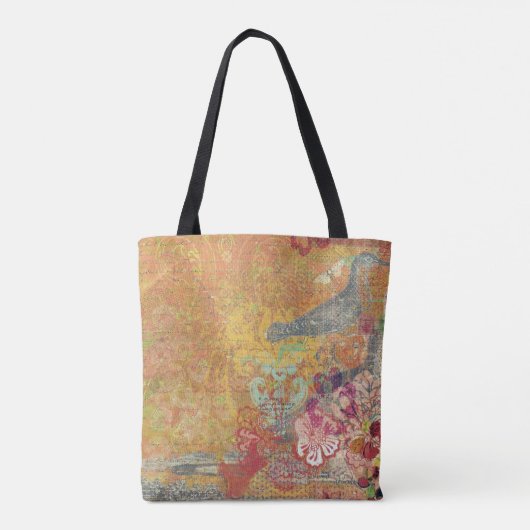 floreel patroon tote bag (Achterkant)
