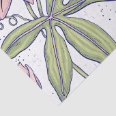 floreel patroon voor de eettijd l Roze Tissuepapier (Detail)