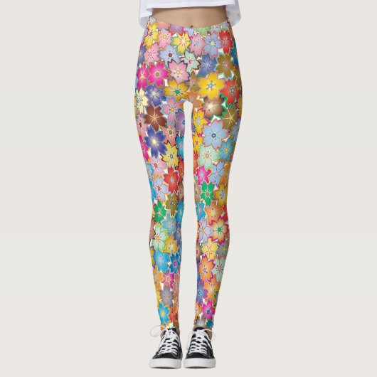 floreel patroon voor klassieke leggings (Voorkant)