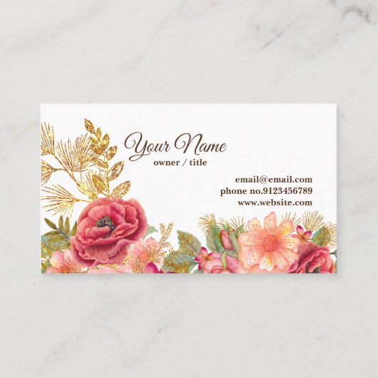  floreel, retro visitekaartje (Achterkant)