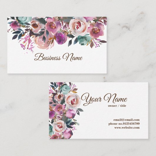  floreel, retro visitekaartje (Voorkant / Achterkant)