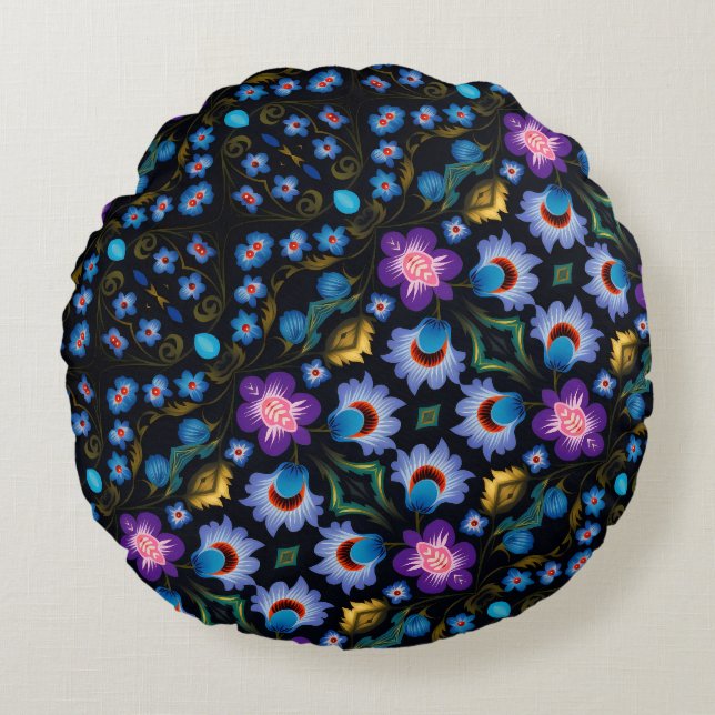 floreel rond kussen (Voorkant)