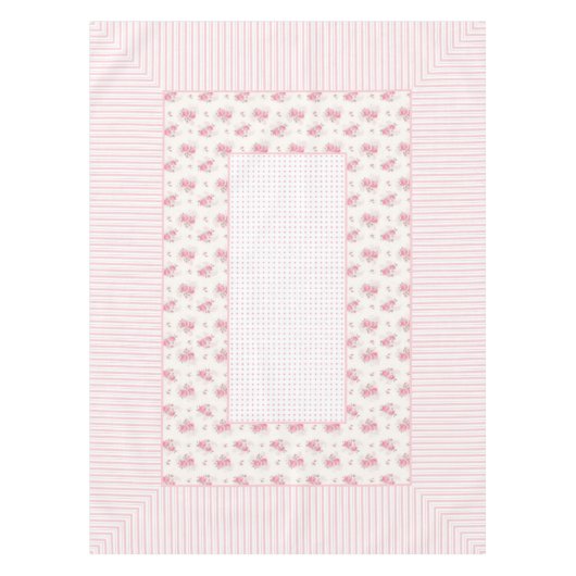  floreel, tafellaken en stippen 52 x 70 inch (Voorkant)