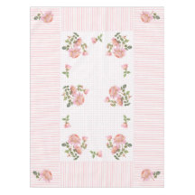  floreel, tafellaken en stippen 52 x 70 inch