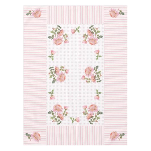  floreel, tafellaken en stippen 52 x 70 inch (Voorkant)