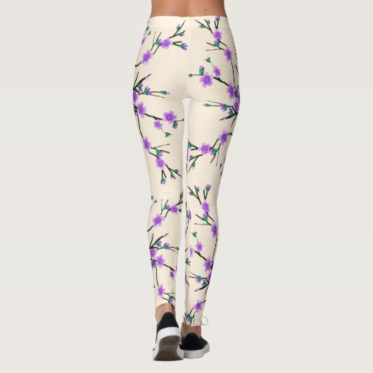 floreel veerpatroon leggings (Achterkant)