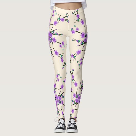 floreel veerpatroon leggings (Voorkant)