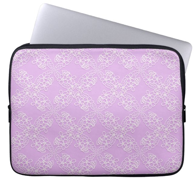 floreel vioolpatroon laptop sleeve (Voorkant)
