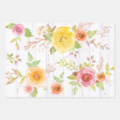  floreel waterverf blauw land tint inpakpapier vel (Voorkant 2)