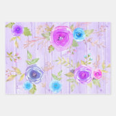  floreel waterverf blauw land tint inpakpapier vel (Voorkant 3)