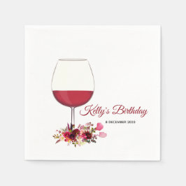 floreel, wijn, griesachtig, Cocktail Paper Napkins Servet