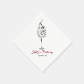 floreel, wijn, griesachtig, Cocktail Paper Napkins Servet (Hoek)