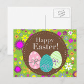  floregroen Happy Paaskaart Feestdagenkaart (Voorkant / Achterkant)