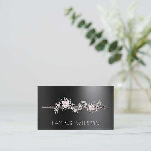 florele fluit op visitekaartje zwarte leraar (Staand voorkant)