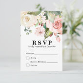 florelegant 3,5-inch x 5-inch reactiekaart RSVP kaartje (Staand voorkant)