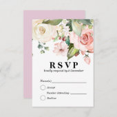 florelegant 3,5-inch x 5-inch reactiekaart RSVP kaartje (Voorkant / Achterkant)