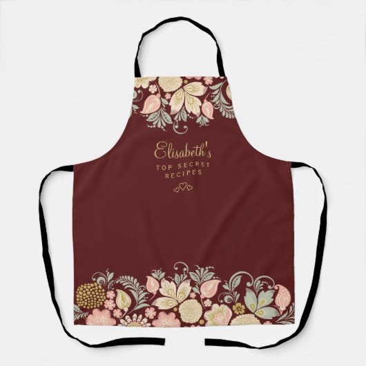 florelegant keuken schort (Voorkant)