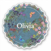 Florenblauw Sticker (Voorkant)