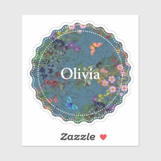 Florenblauw Sticker (Vel)