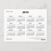 Florence 2012 Pocket Calendar Briefkaart (Achterkant)
