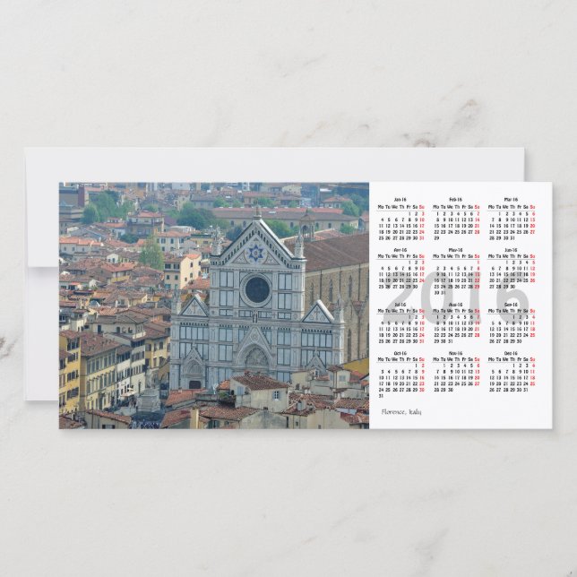 Florence 2016-kalender-fotokaart (Voorkant)