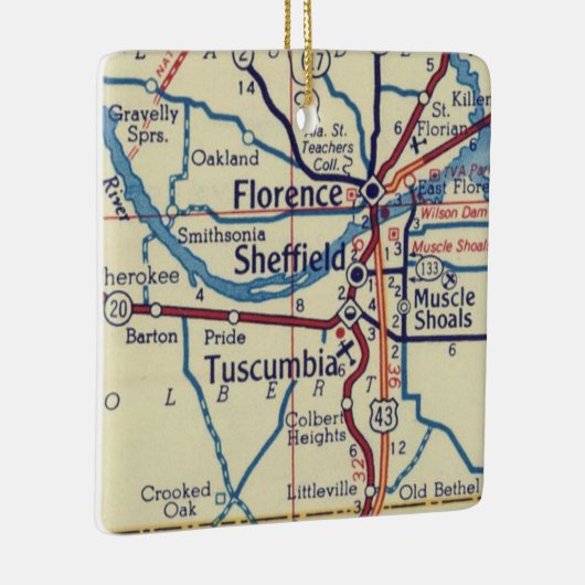Florence AL  Map Keramisch Ornament (Rechts)