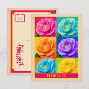Florence ansichtkaart Alabama Camellia Bloem Vinta Briefkaart