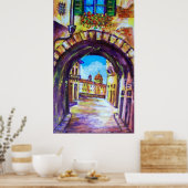 FLORENCE ANTIEK ALLEY UITZICHT CHURCH CESTELLO POSTER (Keuken)