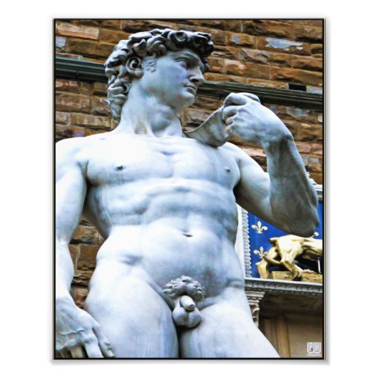 Florence beeld van David With Love Quote Foto Afdruk (Voorkant)