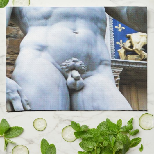 Florence beeld van David With Love Quote Theedoek (Gevouwen)