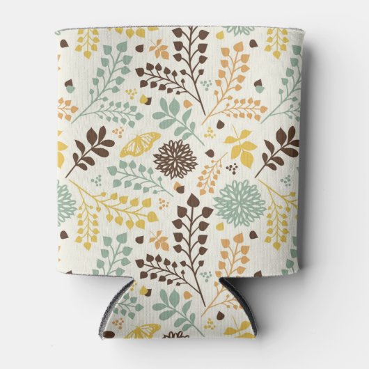 Florence: bladeren, bloemen en vlinder blikjeskoeler (Voorkant)