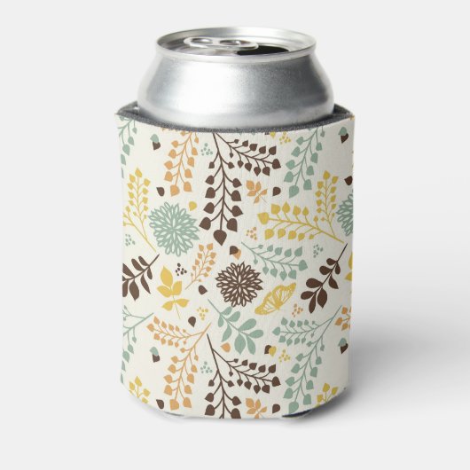 Florence: bladeren, bloemen en vlinder blikjeskoeler (Blikje Achterkant)