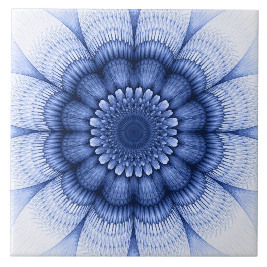 Florence blauw patroon tegeltje (Voorkant)