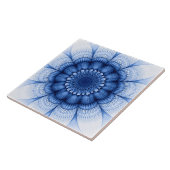 Florence blauw patroon tegeltje (Zijkant)