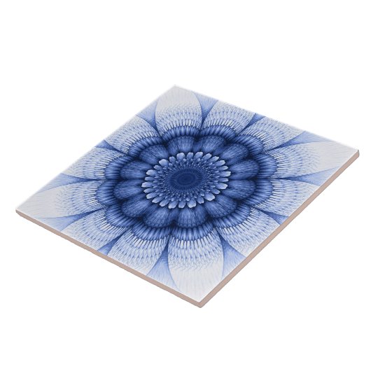 Florence blauw patroon tegeltje (Zijkant)