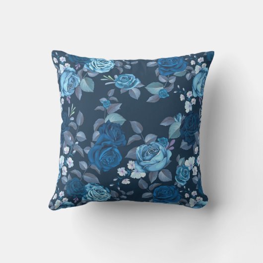 Florence  blauw roos buitenkussen (Achterkant)