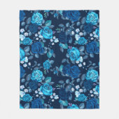 Florence blauw roos fleece deken (Voorkant)